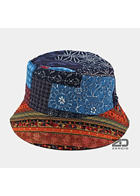 Nón tai bèo vành tròn, Mũ bucket thổ cẩm 2 mặt vải cotton cao cấp cho cả nam và nữ