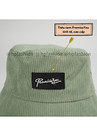 Mũ bucket vành cụp ️ Nón tai bèo thêu PromissYou chất nhung tăm cao cấp form unisex nam nữ N42