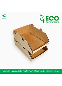 MKCG2 - 25x15x15 cm - 20 Khay giấy chất cao tầng bằng giấy carton siêu cứng, kệ giấy đựng đồ văn phòng, khay đựng dụng cụ, khay linh kiện, kệ phân loại dụng cụ