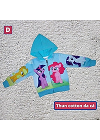 Áo khoác bé gái hình ngựa Pony từ 11-43kg - Áo lạnh nữ - PONY - Thun cotton da cá in 3D cực chất- Hương Nhiên