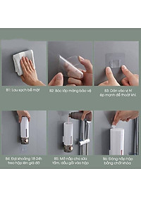 Hộp đựng sữa tắm dung tích 450ml - Nhả dầu gội, nước rửa tay gắn tường không cần khoan tiện lợi, chất liệu nhựa ABS ASSTAR