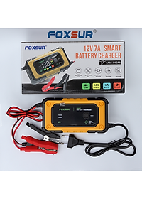 ạc bình ắc quy Foxsur 7A 12V(4Ah - 140Ah)sạc cho cả pin LiFePO4 tự ngắt khử sunfat chống ngược cực chống chập