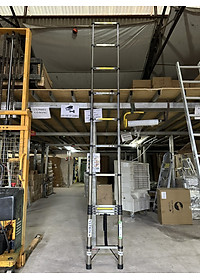 Thang nhôm INOX rút đơn xếp gọn 2,6m - 5.9m gấp gọn Nhập Khẩu NIKITA - chịu lực tới 150kg