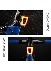 Đèn Xe Đạp Đuôi Led Nhấp Nháy Chớp Vuông Gắn Sau Xe Đạp, Gắn Mũ Bảo Hiểm MaiLee