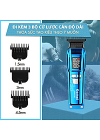Tông đơ chấn viền Kemei KM-2795 lưỡi cắt mạ carbon DLC cao cấp công suất mạnh mẽ 8W sạc nhanh USB pin lâu - Chính hãng