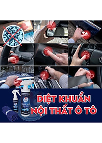  Combo 2 chai lớn 500ml & 1 chai nhỏ 100ml - Xwash For Car chai xịt vệ sinh nội thất xe hơi - Tặng kèm khăn lông cừu
