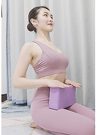 Combo 3 Dụng Cụ Hỗ Trợ Tập Yoga - 2 Gạch Tập Yoga Trơn, Không Họa Tiết + 1 Dây Đai Tập Yoga Sợi Cotton