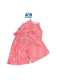 Bộ quần áo lửng bé gái họa tiết Hoa hồng sát nách lanh lụa - AICDBGUYHPGV - AIN Closet