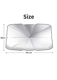 Ô che nắng, chắn tia UV kính lái ô tô đa năng - Chất liệu: (vải dù) keo bạc titan - Kích thước: 80x145cm