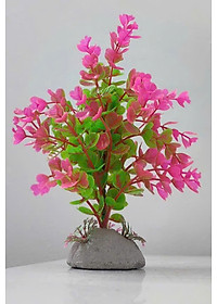 Cây Nhựa Trang Trí Bể Cá Thủy Sinh Lớn Tím Hồng Cao 20cm (Mã PK01)