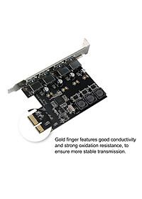 Four Ports USB 3.0 Super Fast 5Gbps PCI-E Expansion Card PCI Express Adapter Converter Card 6A Power Supply Module For - Black