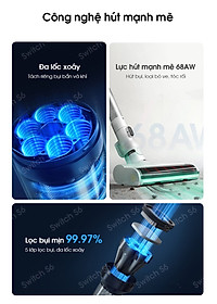 Máy Hút Bụi Lau Sàn Tineco Floor One Switch S6 Hút Bụi Lốc Xoáy, Sấy Khô 70°C Tràn Tràn Viền 2 Cạnh - Hàng Chính Hãng