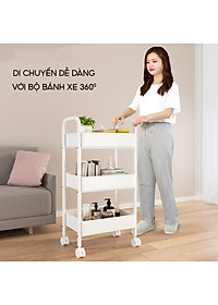 Kệ Đa Năng Khay Cao Xe Đẩy Spa Để Đồ Bỉm Sữa Có Bánh Xe Tiện Lợi VANDO LOẠI 1 Hàng Đẹp Chắc Chắn