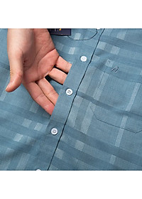 Sơ mi nam Ngắn tay công sở trung niên thương hiệu Anton vải bamboo xanh lục thoáng mát, thấm hút mồ hôi - NT204