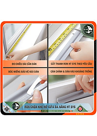 Ron Chặn Khe Cửa HT SYS - Chất Liệu PU Và PE Cải Tiến, Dài 2 Mét - Ron Dán Khe Cửa, Chân Cửa, Khung Cửa - Ngăn Gió Lùa, Cách Âm, Chống Bụi, Ngăn Côn Trùng, Chống Thoát Khí Điều Hòa, Chống Va Đập Cửa - Hàng Chính Hãng