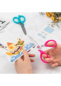 Kéo học sinh Deli - Explora Hồng/Xanh dương - 1 chiếc - E77755