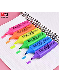 Bút dạ quang highlight M&G-màu xanh dương/xanh lá/vàng chanh/hồng/cam/tím-AHM21572B1-MG2150E-1 cây