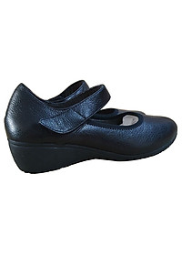 Giày Búp Bê Đế Xuồng Trơn Chính Hãng TRƯỜNG HẢI DX125 Da Bò Thật Màu Đen Đế Cao su Mềm Dẻo 4Cm HÌNH ẢNH THẬT