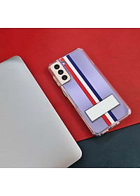 Ốp lưng chống sốc trong suốt cho Samsung Galaxy S21 Ultra hiệu Likgus Thom Brow (chất liệu cao cấp, thiết kế thời trang họa tiết 3 sọc màu) - hàng nhập khẩu
