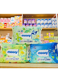 Combo 10 Gói Khăn ướt, khăn giấy ướt Moony Không Mùi 99% Nước Tinh Khiết Nội Địa Nhật (76 tờ/gói)