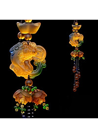 Dây Treo Xe Ô Tô Phong Thủy Cá Chép Ngậm Đồng Tiền Tài Lộc May Mắn