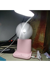 Đèn Học , Đèn Đọc Sách Để Bàn Chống Cận Có Ống Đựng Bút , Giá Đỡ Điện Thoại , Cổng Sạc Usb - Hàng Chính Hãng 