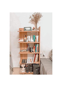 KỆ GỖ GÓC TƯỜNG ĐA NĂNG, KỆ TRANG TRÍ 4 TẦNG CAO 1.2M GỖ CAO SU TỰ NHIÊN