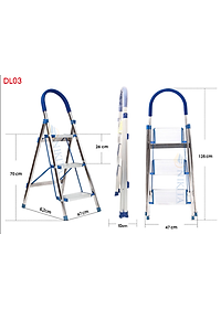 Thang ghế tay vịn gia đình xếp gọn, bậc thang to kèm tay vịn đảm bảo an toàn -Hàng chính hãng NIKITA