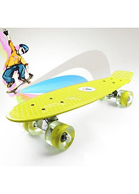 Ván Trượt Skateboard Penny Có Đèn Led Trục Kim Loại To (Giao Màu Ngẫu Nhiên)