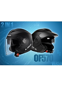 Mũ Bảo Hiểm 3/4 Hai Kính LS2 OF570 Verso