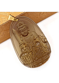 Mặt Phật Văn Thù Bồ Tát đá Obsidian 5cm MBNN3 - phật bản mệnh tuổi Mão - Mặt size lớn