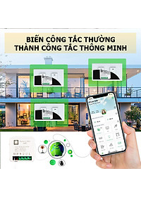 Công tắc Wifi Hunonic Mini 2 kênh 500W/kênh - LẮP SAU CÔNG TẮC ÂM TƯỜNG - Điều khiển từ xa bằng điện thoại