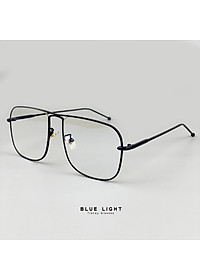 Kính Giả Cận, Gọng Kính Cận Nam Nữ Mắt Vuông To Gọng Bạc Đan Chéo Không Độ Hàn Quốc - BLUE LIGHT SHOP