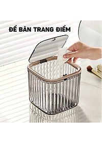 Hộp đựng bông tẩy trang , dụng cụ trang điểm , đồ dùng văn phòng..vv để bàn size 15.1*15.1*8.3 cm - Hàng chính hãng