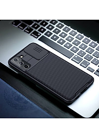 Ốp lưng cho Samsung Galaxy S21 Plus bảo vệ camera chống sốc hiệu Nillkin Camshield chống sốc cực tốt, chất liệu cao cấp, có khung & nắp đậy bảo vệ Camera - hàng chính hãng