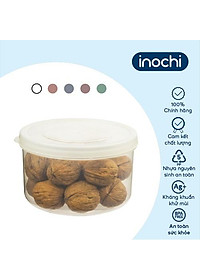 Hộp thực phẩm tròn Inochi - Hokkaido 1000ml màu Xanh/Hồng/Cam