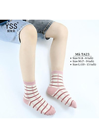Tất cho bé gái 4 - 12 tuổi màu hồng thun co giãn thoáng khí vớ cổ cao dài cute dễ thương phù hợp trẻ em học sinh nữ TA23