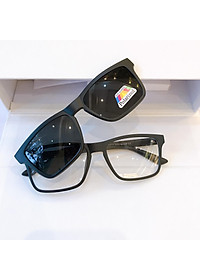 Bộ Kính cận râm 5 tròng râm đa năng Mắt vuông Hàn Quốc 