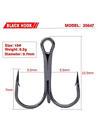 Combo 10 Lưỡi  Câu 3 Tiêu có ngạnh Thép không rỉ gắn mồi giả, câu lure lưỡi ba tiêu LC-6