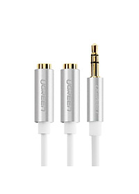 Dây cáp Audio 3.5mm đực chia 2 cổng 3.5mm cái (2 tai nghe) đầu nhôm dài 20cm AV123 10780 - Hàng chính hãng