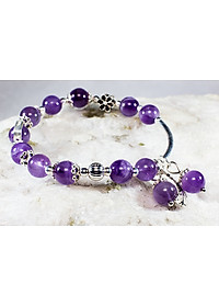 Vong Tay Phong Thủy Thạch Anh Tím Thiên Nhiên Mix Bạc 925 Cho Mạng Kim Thủy, Món Qùa Trang Sức  Phong Thủy May Mắn Ý Nghĩa  VT016