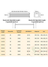 Đèn led Week Aqua New V series Ver.3 WRGB quang phổ cây bể thủy sinh cá tép cảnh