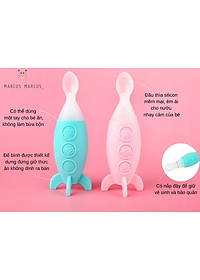 Bình bóp ăn dặm silicon có thìa Marcus & Marcus cho bé từ 6 tháng