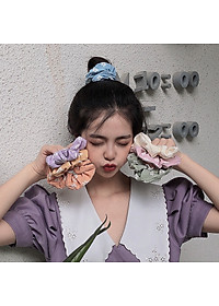 Dây buộc tóc Scrunchies hoa nổi dễ thương HD84