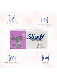 Combo 5 Giấy ăn Slisoft Trắng tự nhiên đa năng,khăn giấy rút không chất tẩy trắng an toàn cho cả gia đình