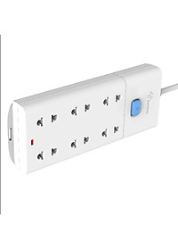 Ổ Cắm Điện Gongniu Đa Năng 6 ổ 1 Công Tắc – Công Suất 10A/250/2500W – Trắng – Chính Hãng (V1060)