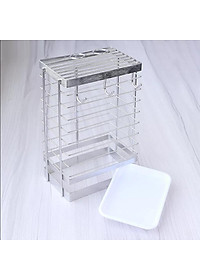 Kệ đựng dao kéo Inox kèm 3 móc treo và khay hứng nước - không rỉ sét