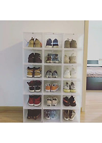 5 Hộp đựng giày nhựa cứng cửa mở nam châm, trọng lượng 1000gram, tháo lắp dễ dàng | kích thước 26 * 20,5 * 35,5cm