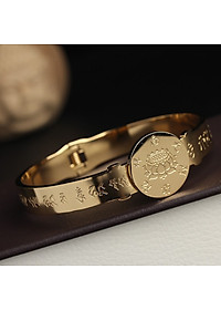 VÒNG TAY TITAN KHẮC HOA SEN VÀ CHÚ LĂNG NGHIÊM MẪU MỚI