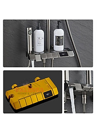 (Tặng ống nối cây sen) Sen cây phím đàn đồng mạ nano xám màn hình hiển thị nhiệt độ tự động kèm xịt vệ sinh